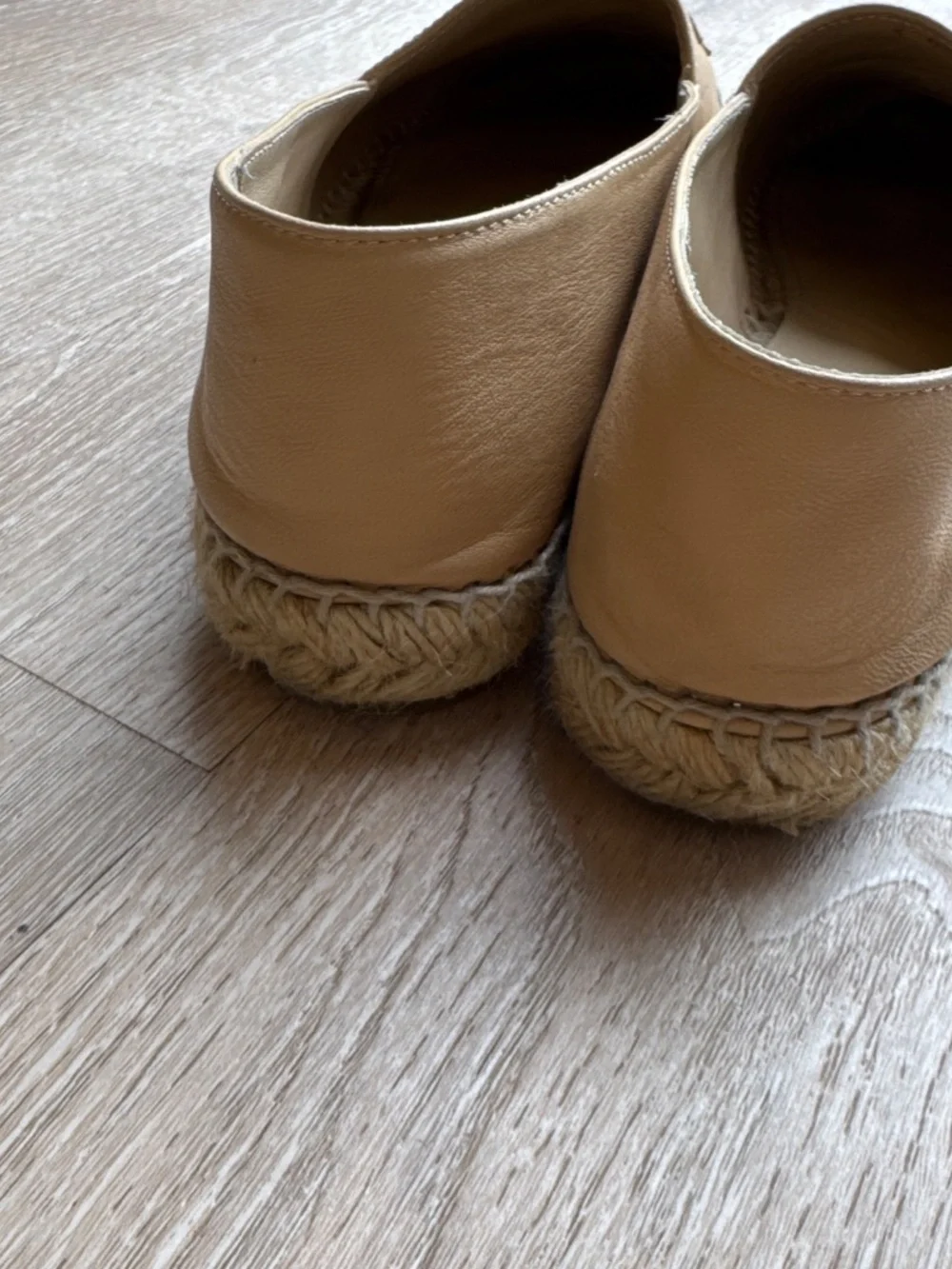 CHANEL Beige and Black Espadrille Flats